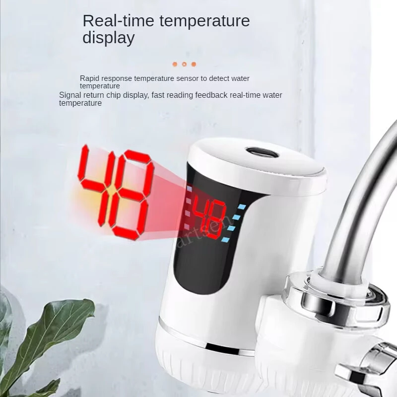 (image for) Instant Electric Water Heater Tap 3000W 220V IPX4 Waterproof Rapid Heating Easy Installation for Kitchen and Bathroom
